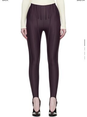 Mugler burgundy corseted Sculpted High-Waist Skinny Leggings - NWT never worn
